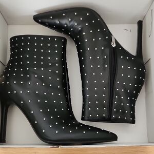 Nine West Black Studded Heeled Boots